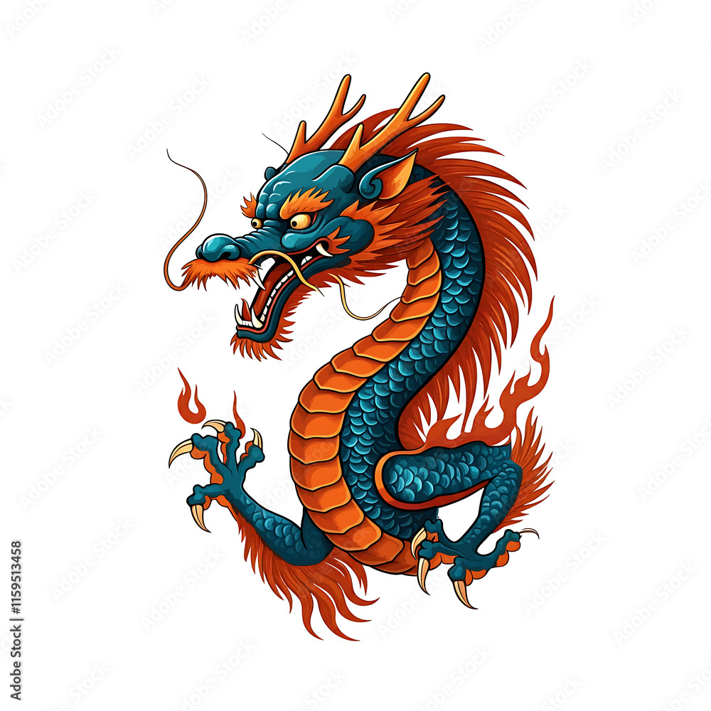 The High Quality dragon head zodiac sign, tattoo art illustration for Chinese new year. The High Quality dragon head zodiac sign, tattoo art illustration for Chinese new year.