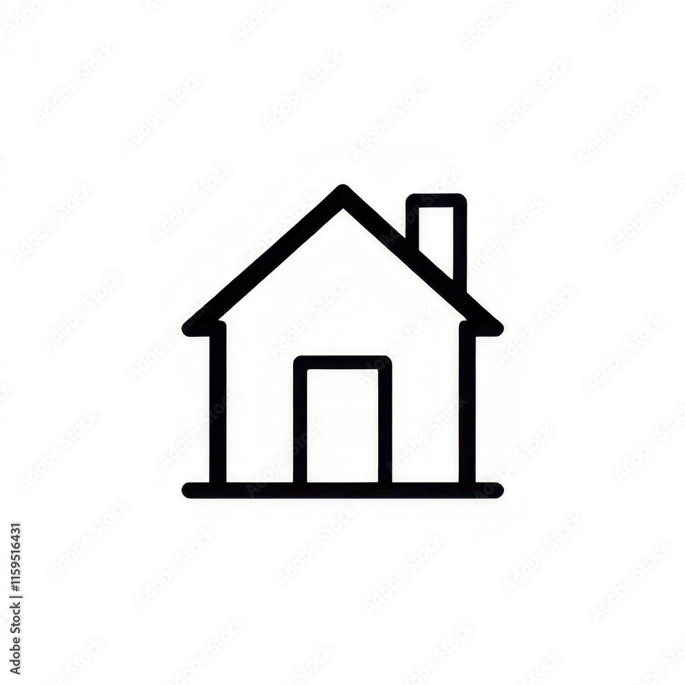 black and whitte house in white backround black and whitte house in white backround