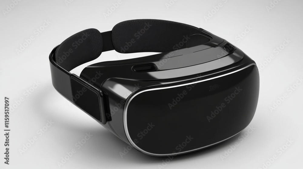 Modern Black Virtual Reality Headset on a Neutral Background for Gaming and Immersive Experiences in Technology and Entertainment Modern Black Virtual Reality Headset on a Neutral Background for Gaming and Immersive Experiences in Technology and Entertainment