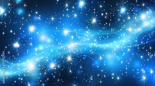 Sparkling Stars Across A Blue Night Sky