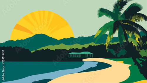 Jamaica's Vibrant Landscape at Dawn