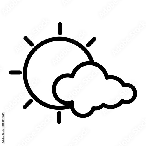 Weather Forecast Vector Line Icon Design