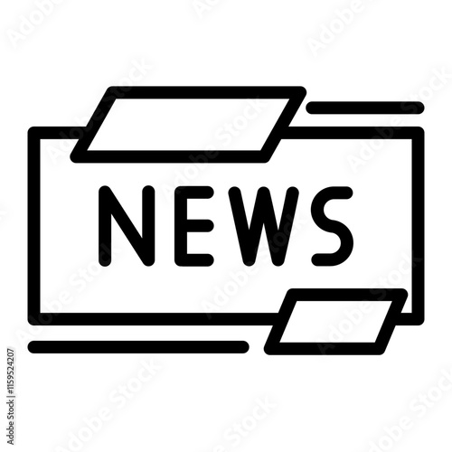 News Ticker Vector Line Icon Design