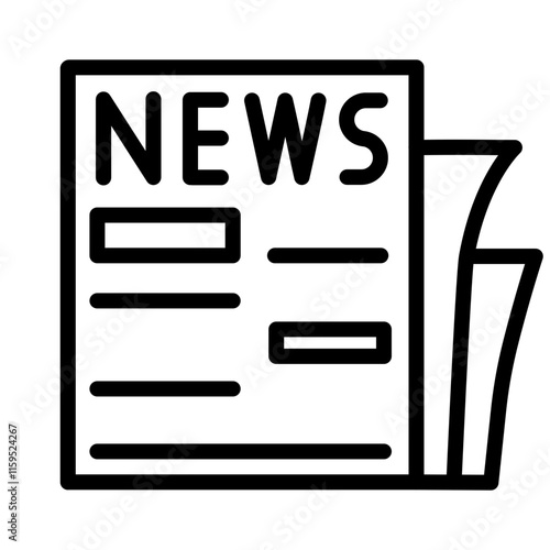 News Archive Vector Line Icon Design