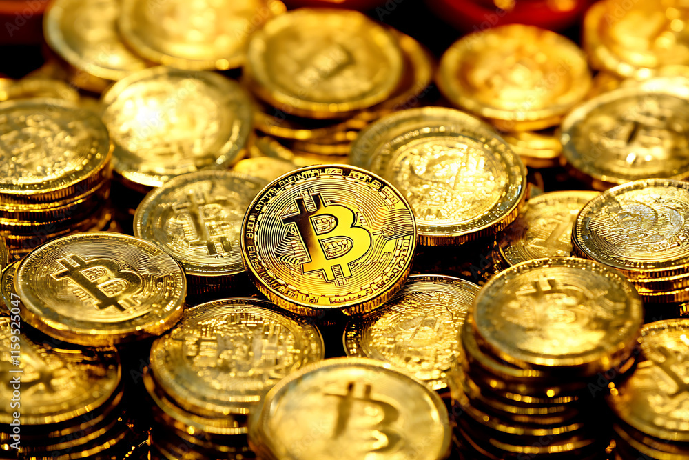A detailed image of a Bitcoin, showcasing its iconic gold coin design, featuring the Bitcoin symbol A detailed image of a Bitcoin, showcasing its iconic gold coin design, featuring the Bitcoin symbol