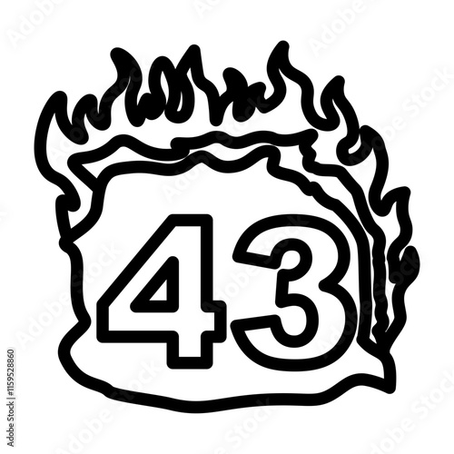 43 Number Vector Line Icon design photo