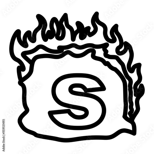 s Small Alphabet Vector Line Icon Design