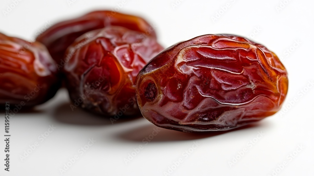 Close-up of Sweet Dates Fruit on White Background Close-up of Sweet Dates Fruit on White Background