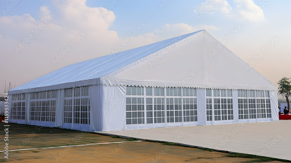 Obraz premium White wedding party tent for special events