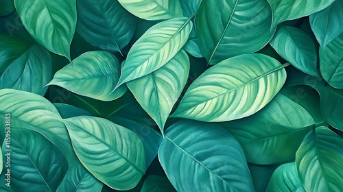 Wallpaper Mural Green Leaf Collection: Artistic Watercolor and Detailed Digital Illustrations Featuring Clovers, Tropical Leaves, Falling Foliage, and Textured Dry Leaves - Perfect for Nature-Themed Designs and Decor Torontodigital.ca