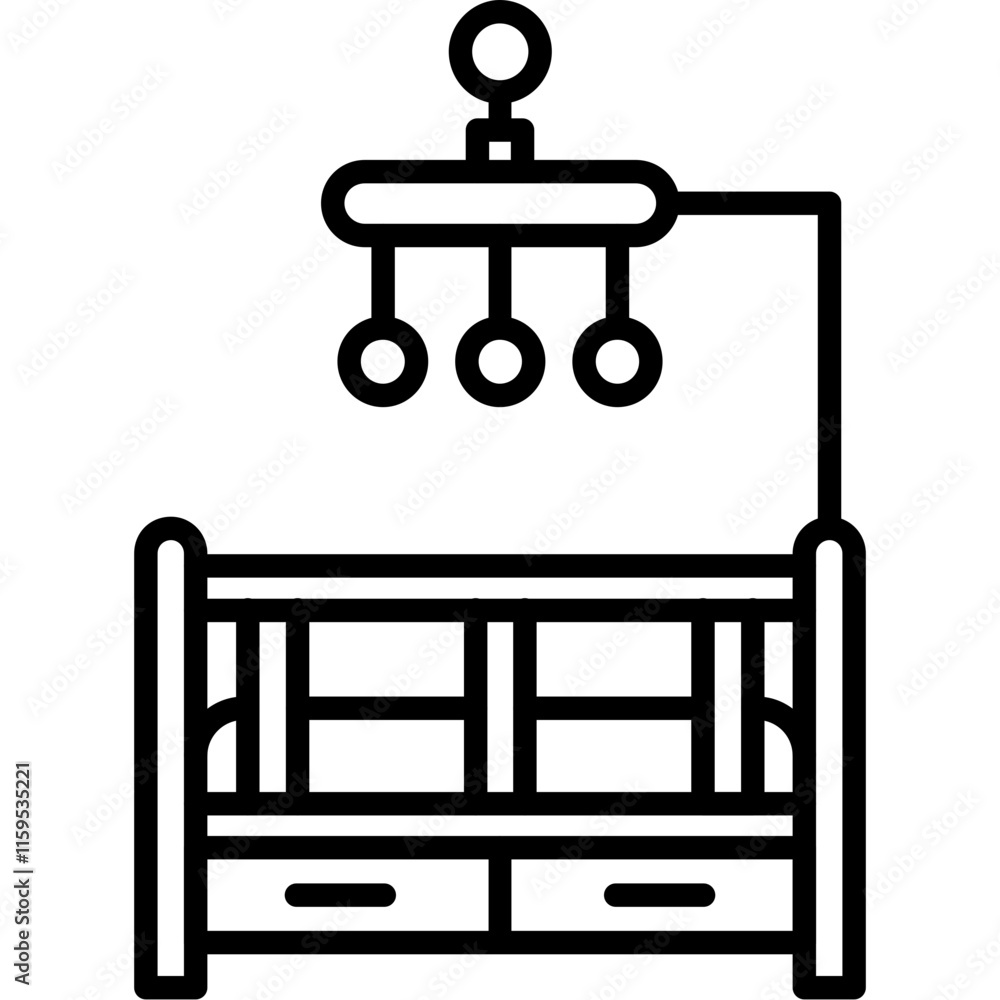Fototapeta premium Baby crib Icon
