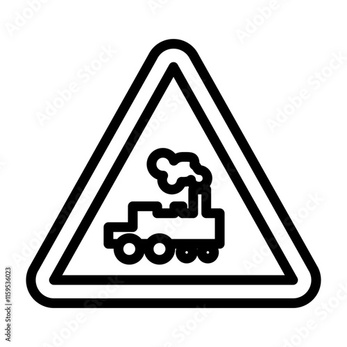Fotografie Level Crossing Without Gate Vector Line Icon Design