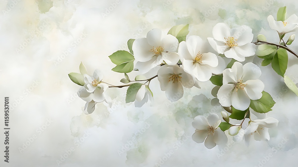 Obraz premium Green Leaf Collection: Artistic Watercolor and Detailed Digital Illustrations Featuring Clovers, Tropical Leaves, Falling Foliage, and Textured Dry Leaves - Perfect for Nature-Themed Designs and Decor