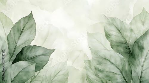 Green Leaf Collection: Artistic Watercolor and Detailed Digital Illustrations Featuring Clovers, Tropical Leaves, Falling Foliage, and Textured Dry Leaves - Perfect for Nature-Themed Designs and Decor