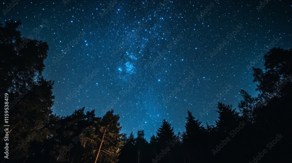 Naklejka premium Night sky nature landscape background