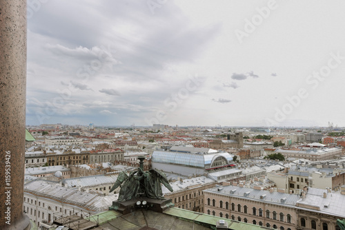 top view of St. Petersburg from the height of St. Isaac's Cathedral, summer day