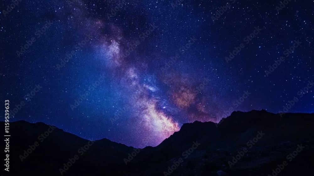 Naklejka premium Night sky nature landscape background