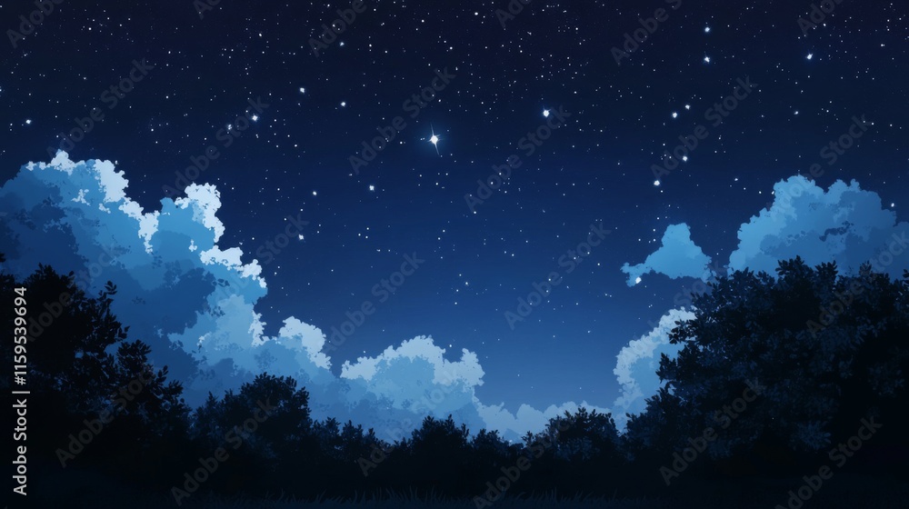 Fototapeta premium Night sky nature landscape background