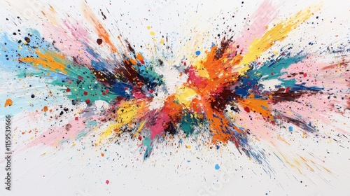 Lebendige Konfetti-Explosionen in abstrakten Farben für das Frühlingsfest