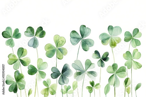 Green Leaf Collection: Artistic Watercolor and Detailed Digital Illustrations Featuring Clovers, Tropical Leaves, Falling Foliage, and Textured Dry Leaves - Perfect for Nature-Themed Designs and Decor