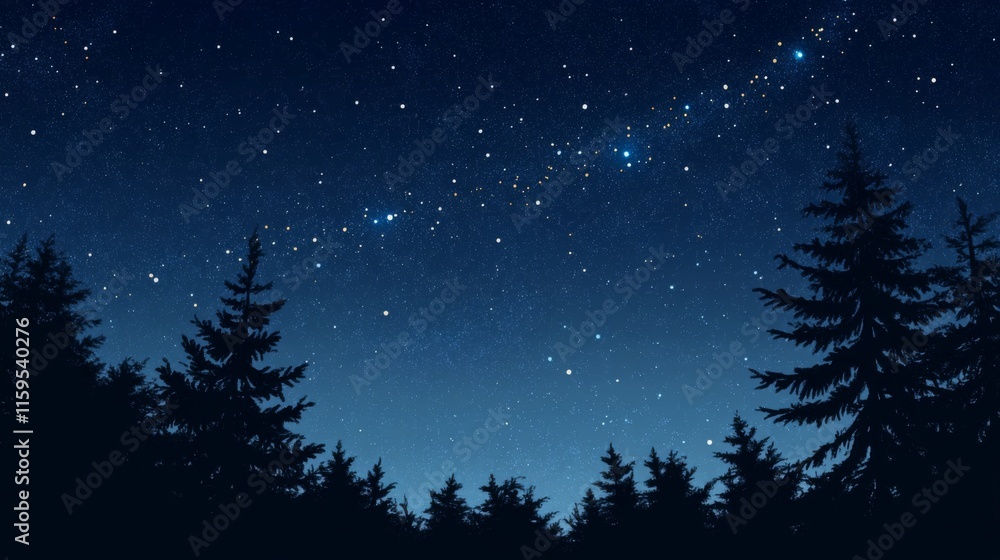 Fototapeta premium Night sky nature landscape background