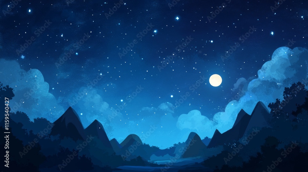 Fototapeta premium Night sky nature landscape background