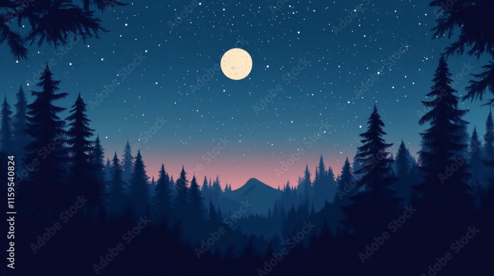 Fototapeta premium Night sky nature landscape background