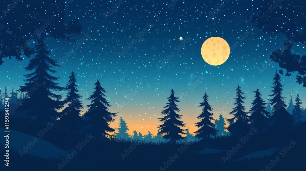 Naklejka premium Night sky nature landscape background