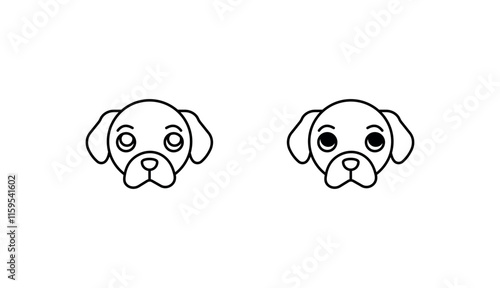 Puppy icon design with white background stock illustration