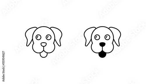 Dog icon design with white background stock illustration