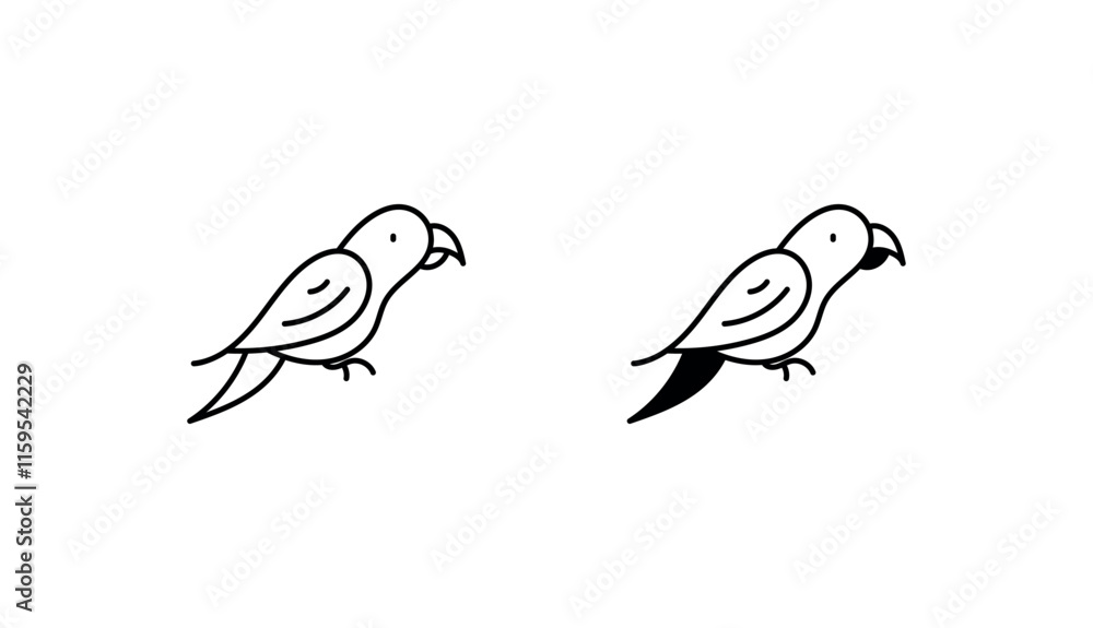 Fototapeta premium Parrot icon design with white background stock illustration