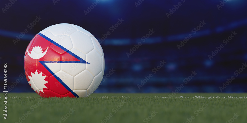 Nepal Flag Design on a Football Nepal Flag Design on a Football