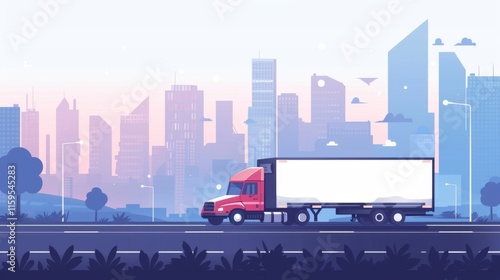 Delivery truck  transportation illustration