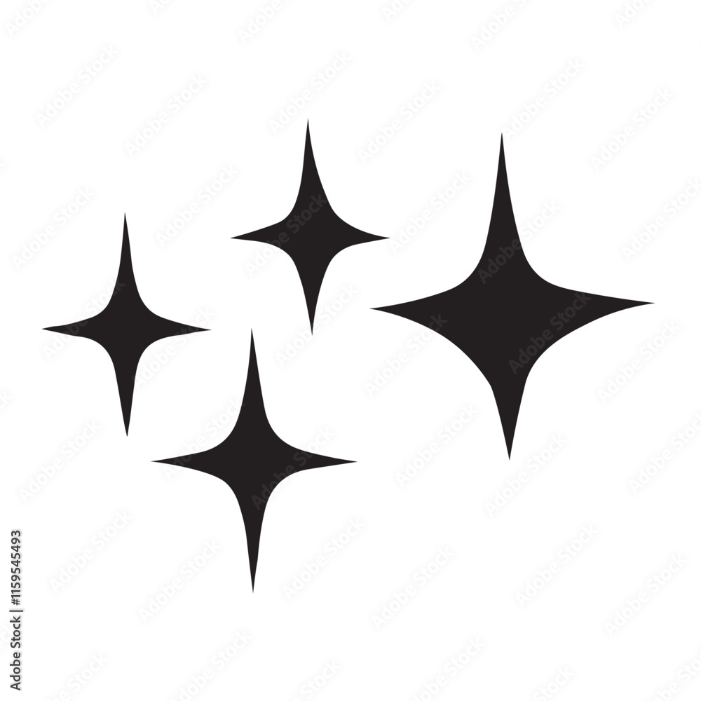 Sparkle Silhouette Illustration for Shiny Effects Sparkle Silhouette Illustration for Shiny Effects