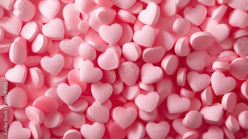 Wallpaper Mural Pink heart shaped candies forming a romantic background Torontodigital.ca