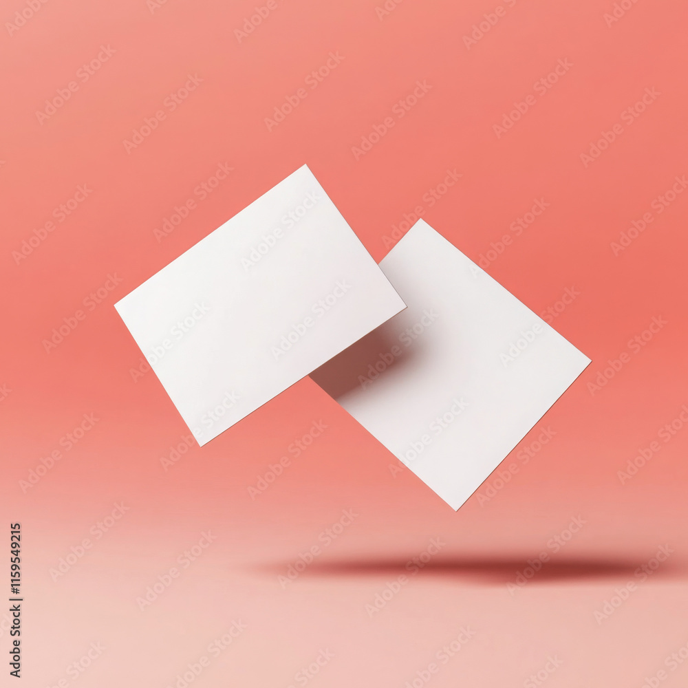 Realistic floating business branding cards template mockup with shadows. Vector illustration Realistic floating business branding cards template mockup with shadows. Vector illustration