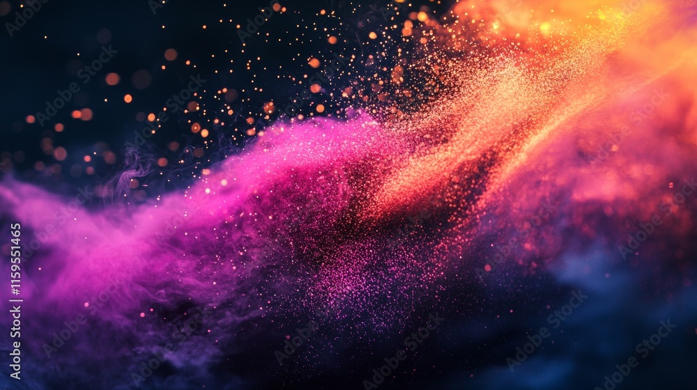 Fototapeta premium Abstract explosion of colorful particles