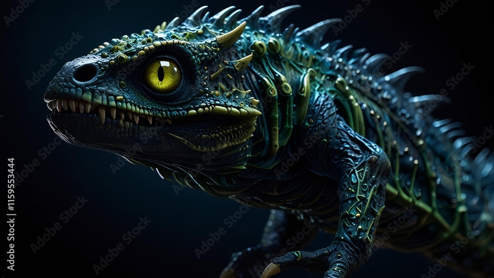 Fototapeta premium charming blue reptile animal