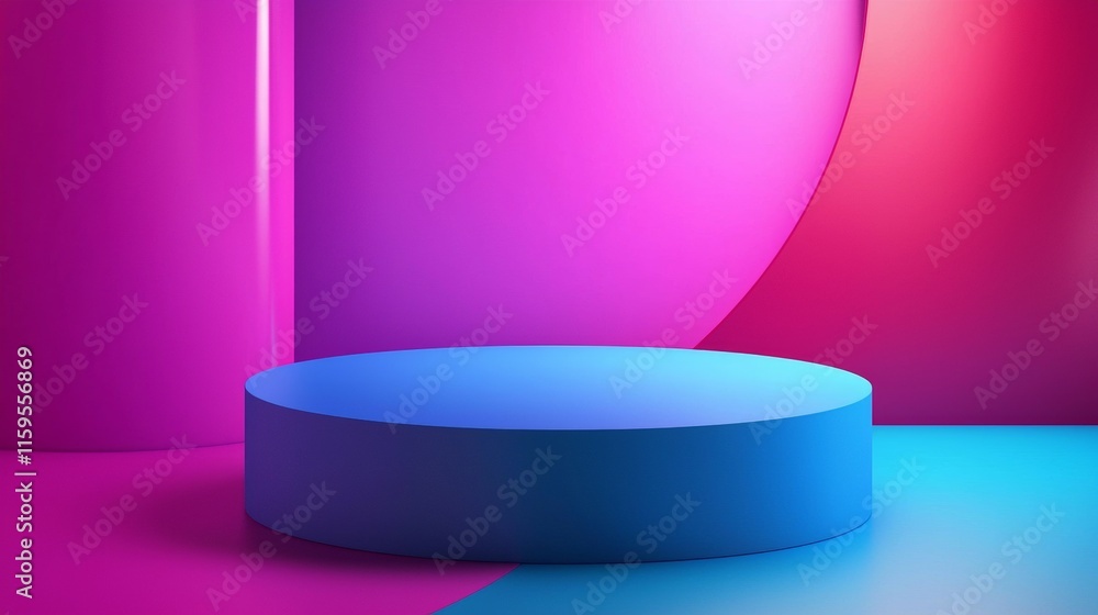 Minimalist podiums with gradient lighting Minimalist podiums with gradient lighting