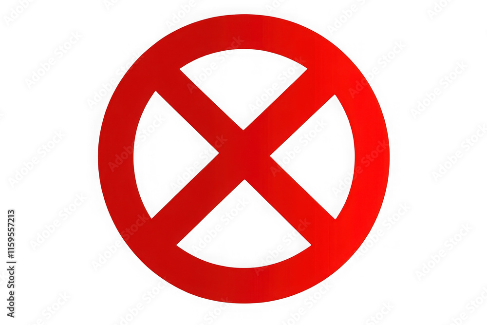 Isolated red Not Allowed stop sign, Prohibition sign or stop sign illustration in PNG isolated on transparent background