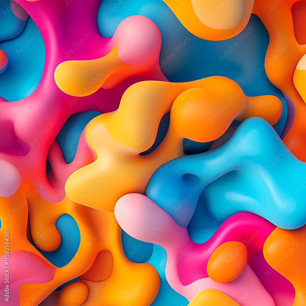 Abstract colorful blobs blending seamlessly in modern design Abstract colorful blobs blending seamlessly in modern design