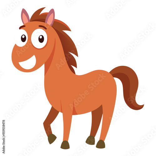 horse cartoon isolated on white animal kits