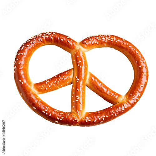 traditional german salted pretzel isolated on transparent background photo