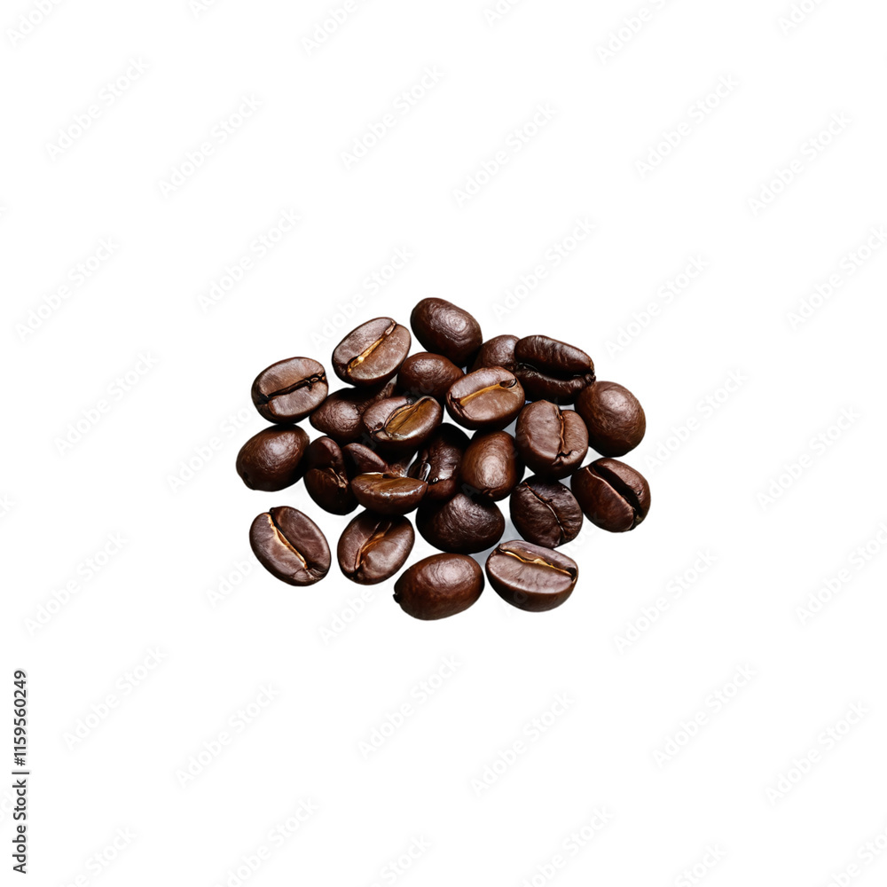 Naklejka premium coffee beans isolated on transparent background