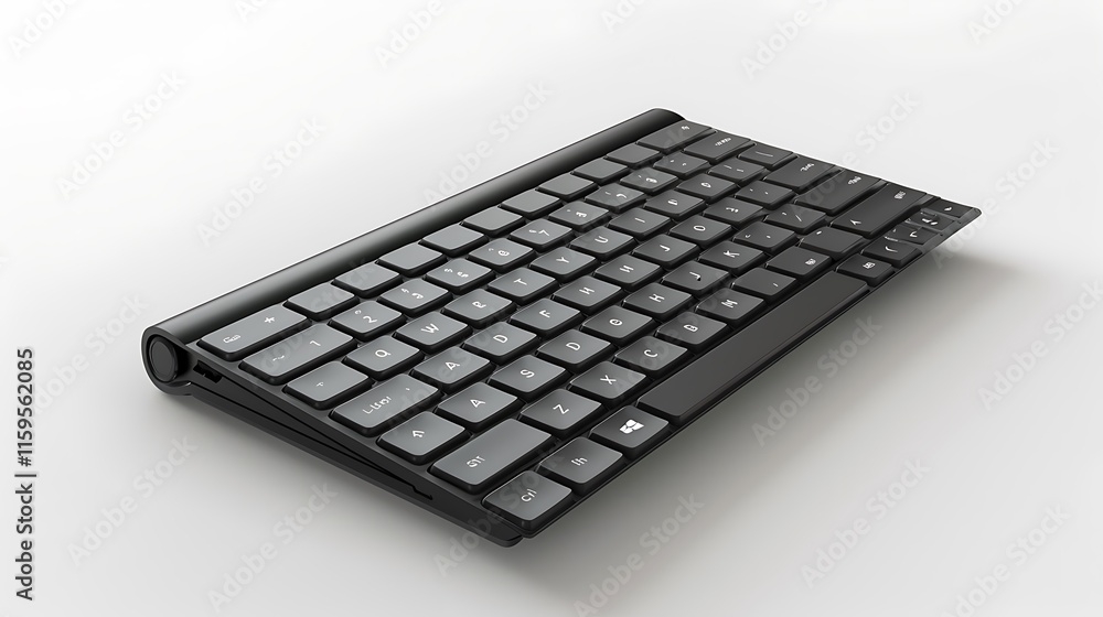 A lightweight foldable Bluetooth keyboard, isolated on white. A lightweight foldable Bluetooth keyboard, isolated on white.