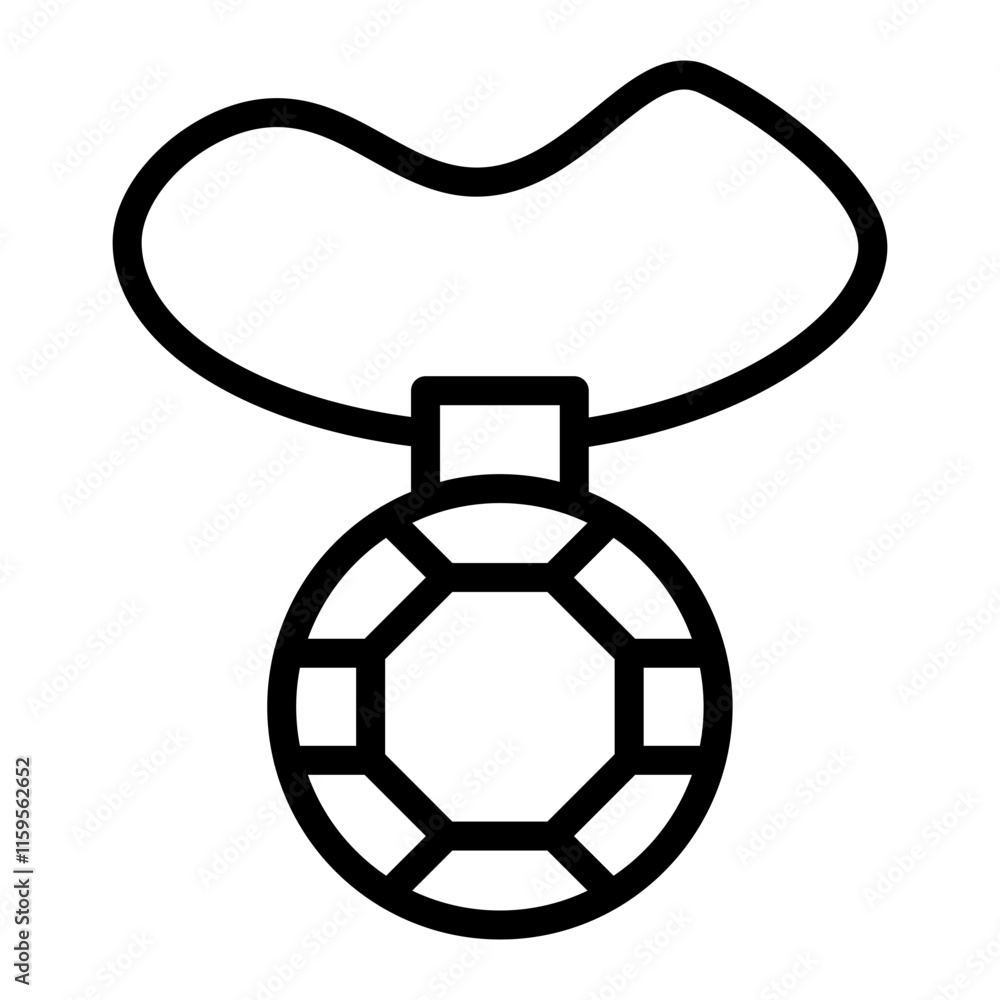 Emerald Necklace Vector Line Icon Design Emerald Necklace Vector Line Icon Design