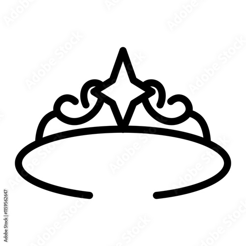 Tiara Vector Line Icon Design