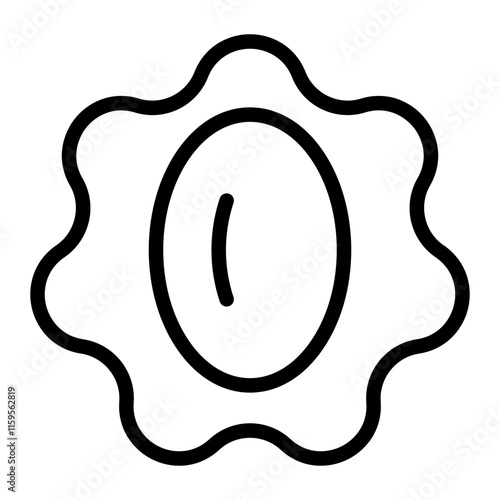 Vintage Brooch Vector Line Icon Design