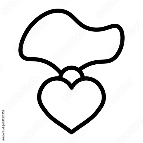 HeartShaped Locket Vector Line Icon Design