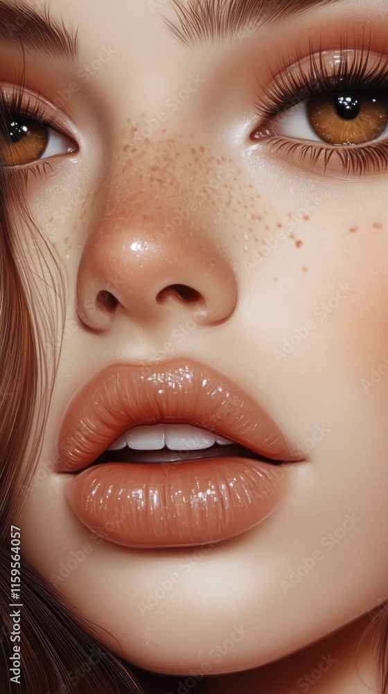 Fototapeta premium Portrait of a girl with beautiful eyes in close-up.